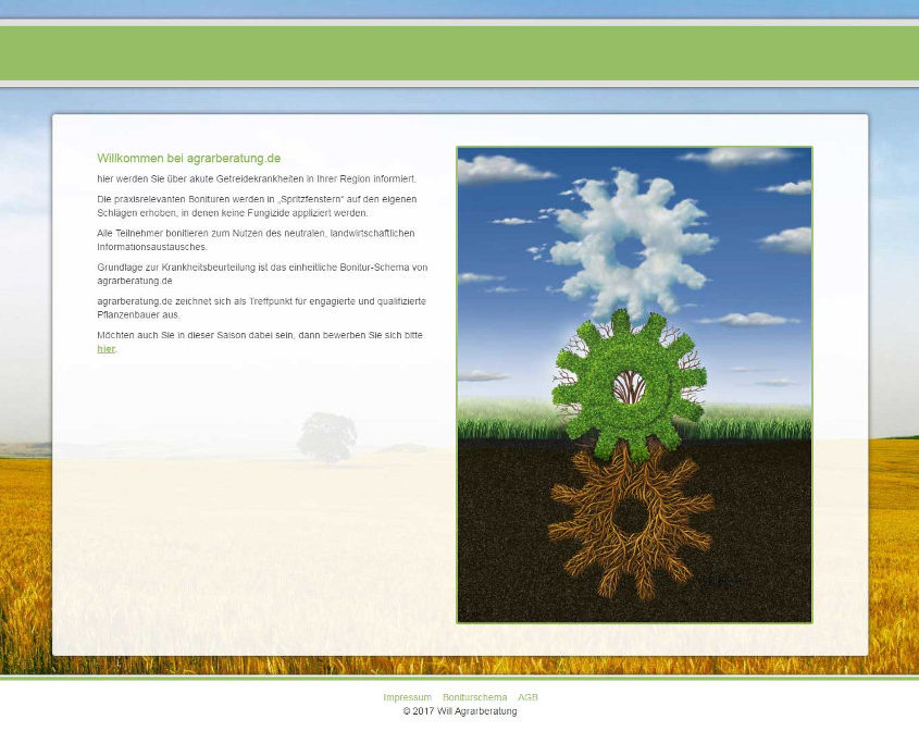 Die Startseite von www.agrarberatung.de