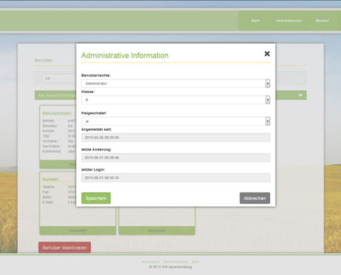 Das Verwaltungssystem auf www.agrarberatung.de