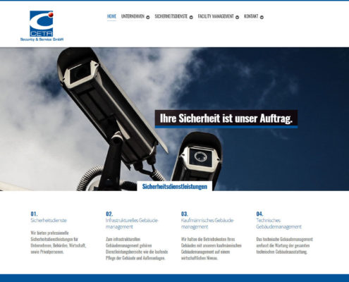 Die Startseite von www.ceta-security.de
