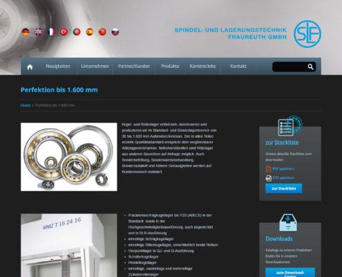 Screenshot der Webseite www.slf-fraureuth.de